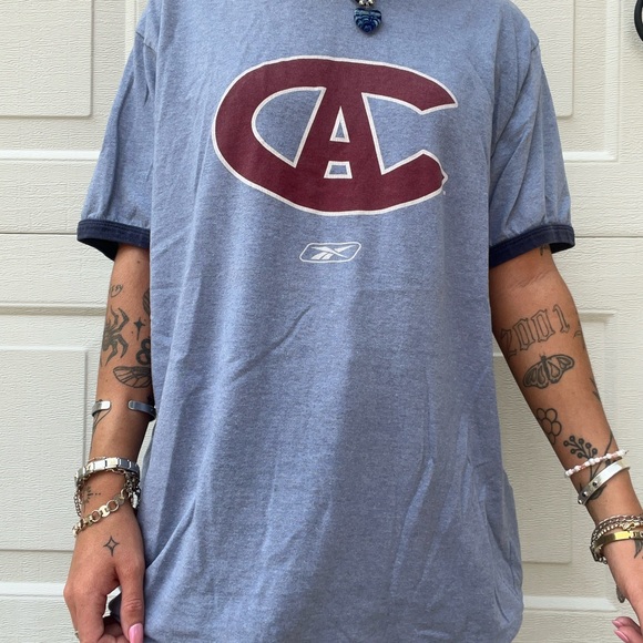2000s Montreal Canadiens Reebok Ringer Tee Sz M - Picture 2 of 3